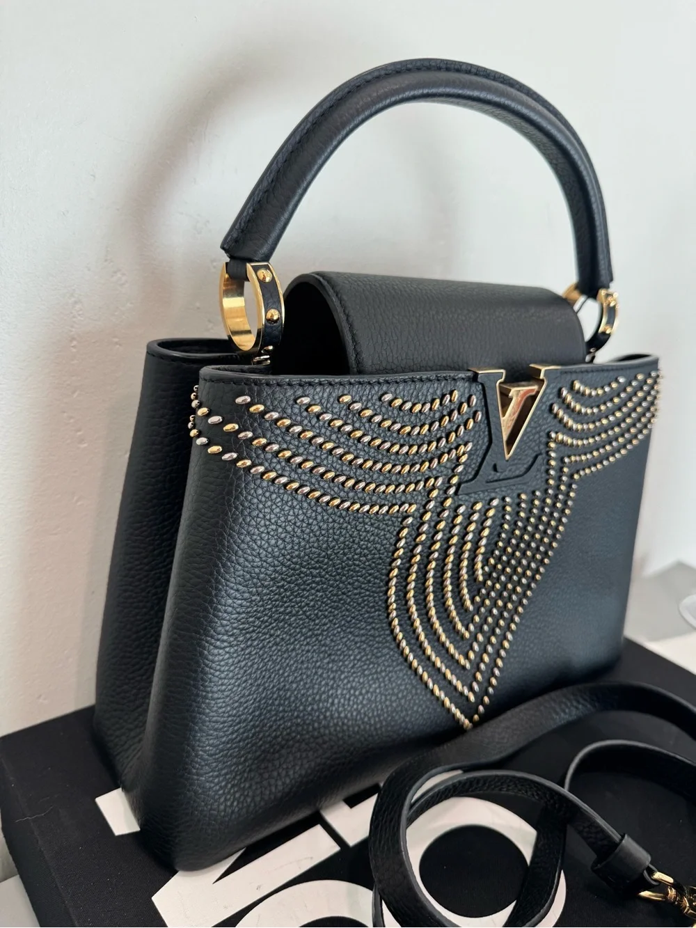 Louis Vuitton Taurillon Leather Fleur de Lys Capucines PM